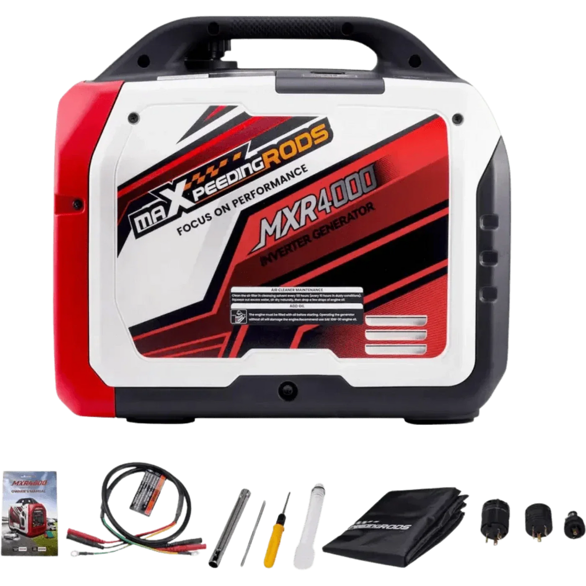 Maxpeedingrods Gas Inverter Generator 3200W/4000W Low THD Parallel RV Ready - MXR4000-US