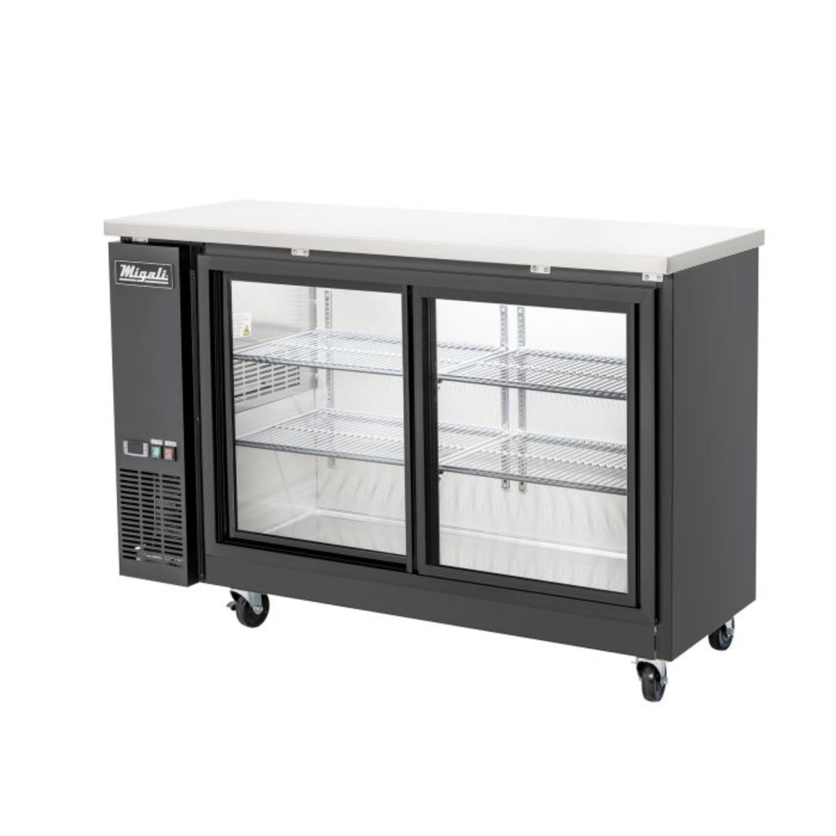 Migali C-BB60SG-HC 2 Sliding Glass Door 60" Back Bar Refrigerator - C-BB60SG-HC
