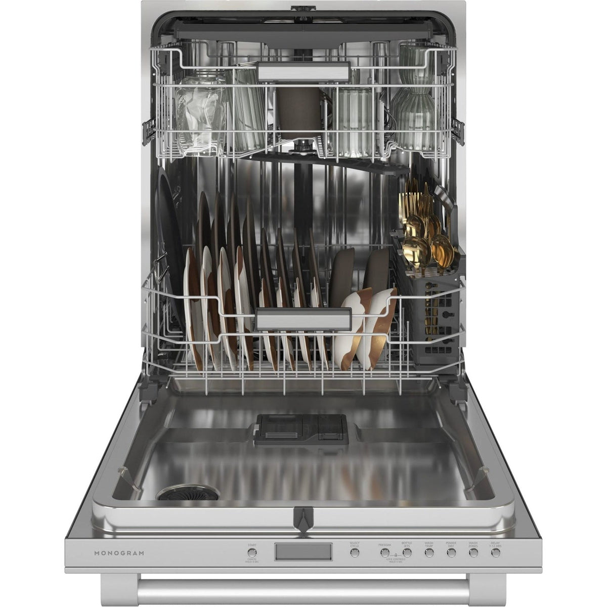 Monogram – Top Control Smart Built-In Stainless Steel Tub Dishwasher with 3rd Rack and 42 dBA – Stainless steel - dw89