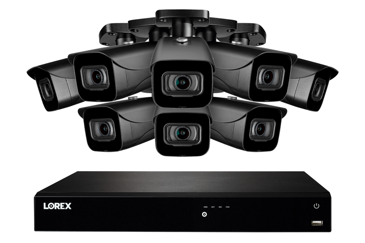 Lorex  16-Channel Fusion NVR System with Eight 4K (8MP) IP Cameras Security Surveillance System New - N4K3-168BB