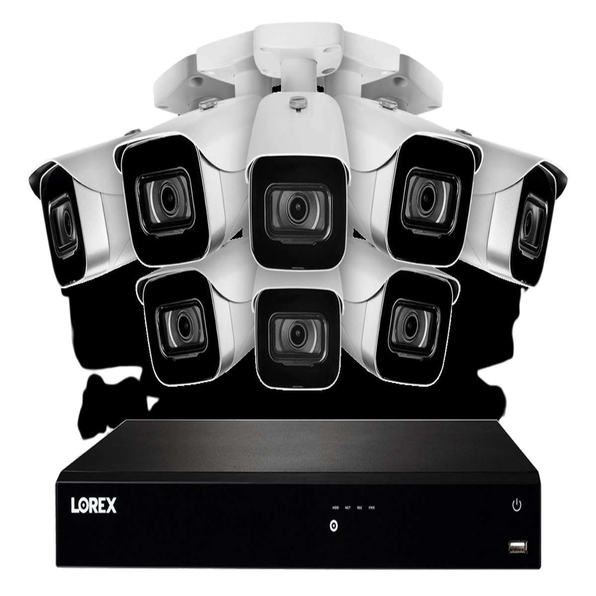 LorexLorex 16-Channel Fusion NVR System with Eight 4K (8MP) IP Cameras Security Surveillance System New - N4K3-168WB