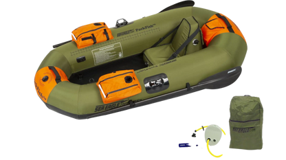 Sea Eagle PackFish 7 Inflatable Boat Pro Fishing Package Green Orange PF7K_P New - PF7K_P
