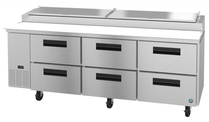 Hoshizaki 93" Wide 6 Drawer Pizza Prep Table - PR93A-D6