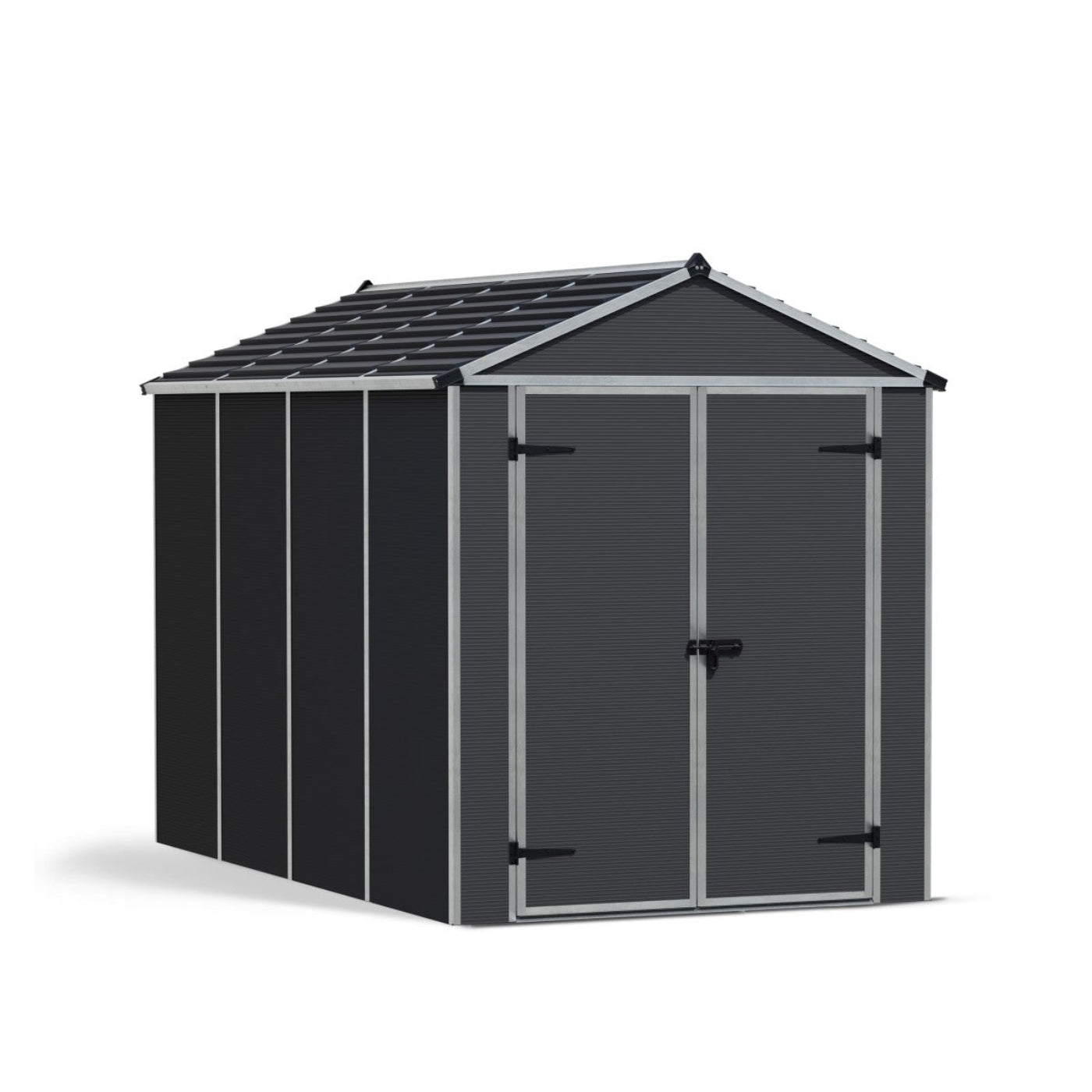Palram - Canopia | Rubicon 6ft Ultra Durable Outdoor Storage Shed for Garden Dark Grey Series - HG9705GY