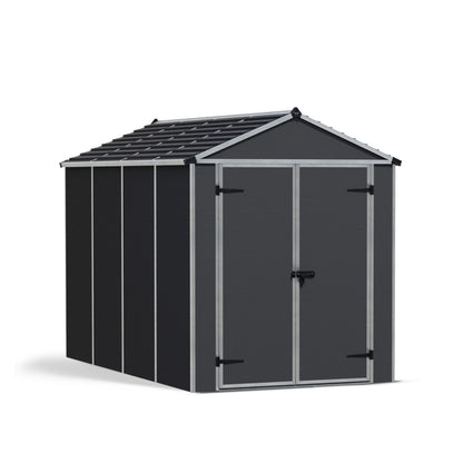Palram - Canopia | Rubicon 6ft Ultra Durable Outdoor Storage Shed for Garden Dark Grey Series - HG9705GY