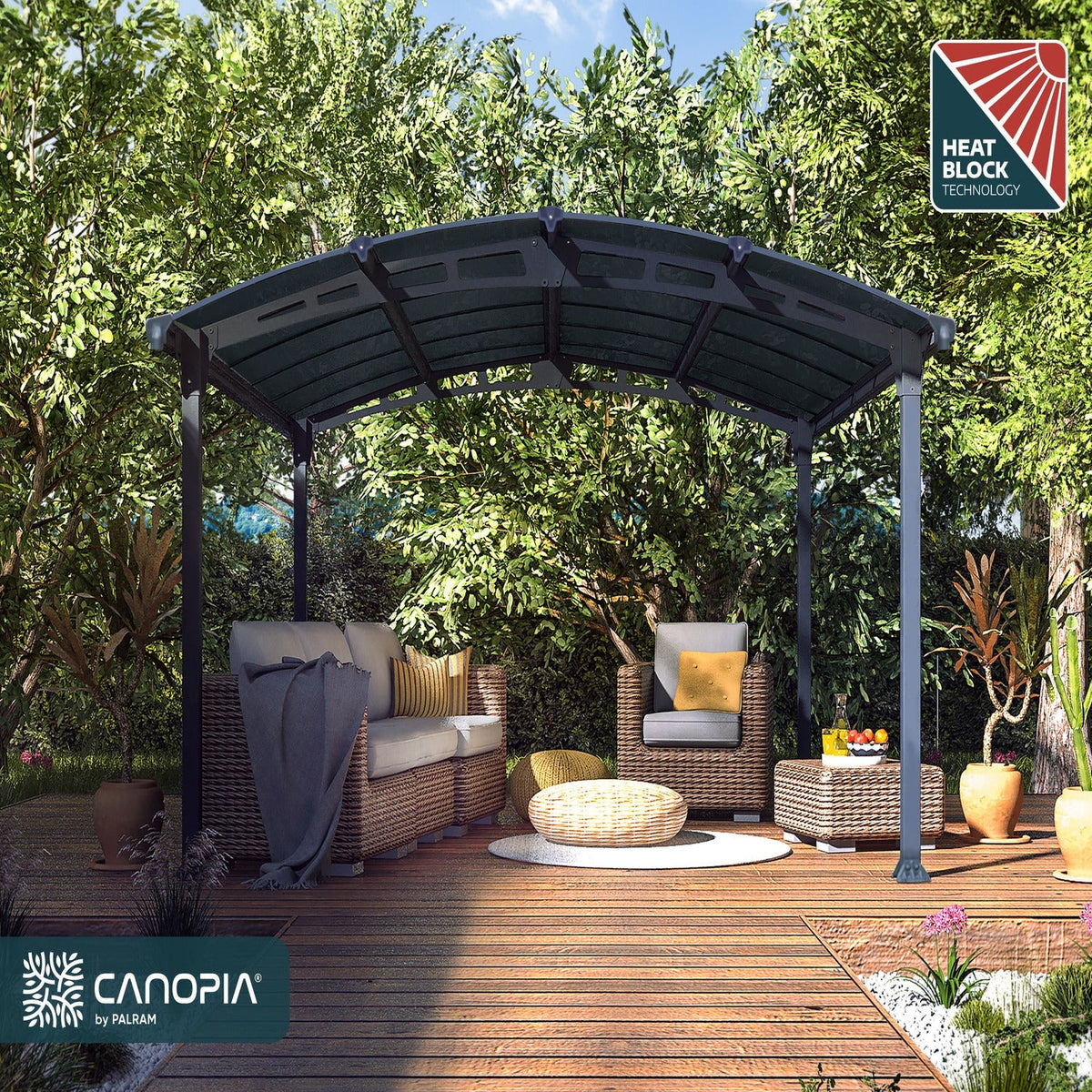 Palram - Canopia | Tucson 4300 12x14 Ft Gazebo - Gray - HG9161