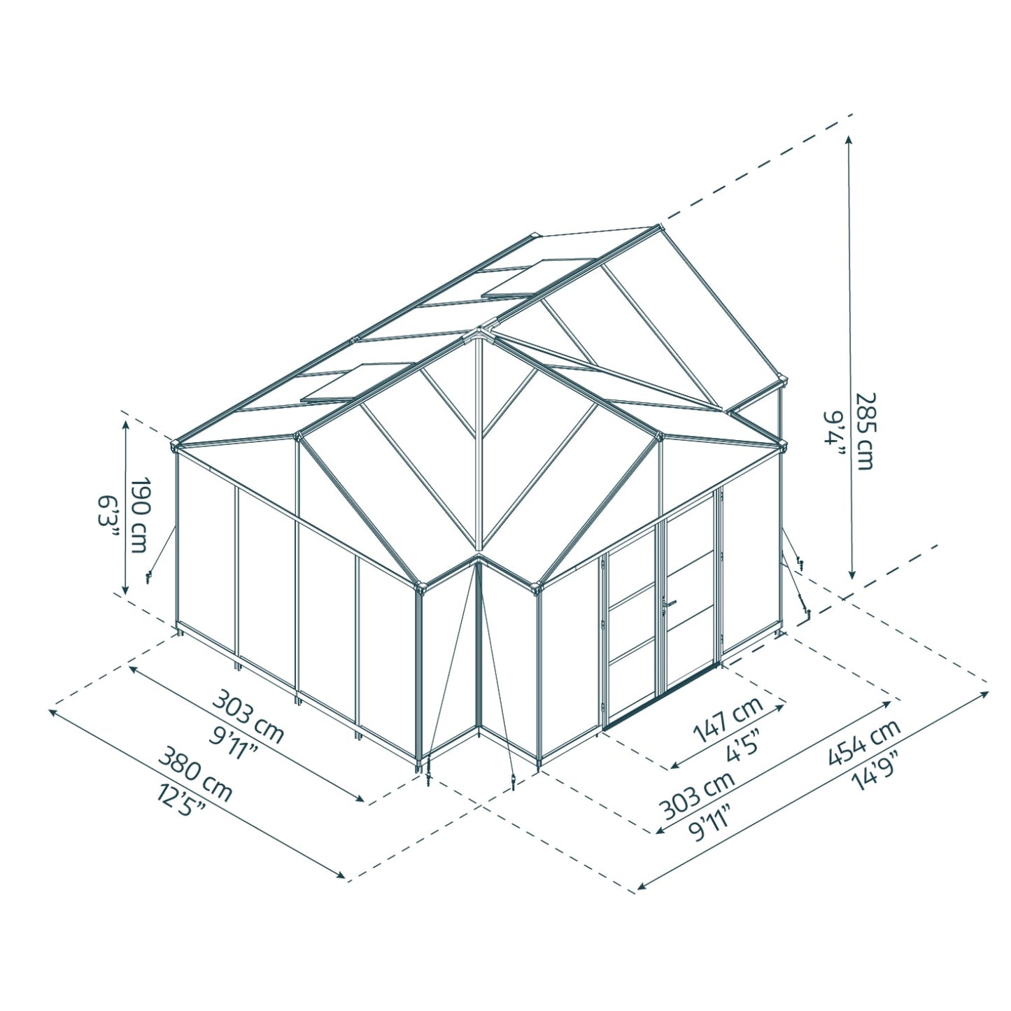 Palram - Canopia | 12x15 Ft Triomphe Chalet Greenhouse - HG5500