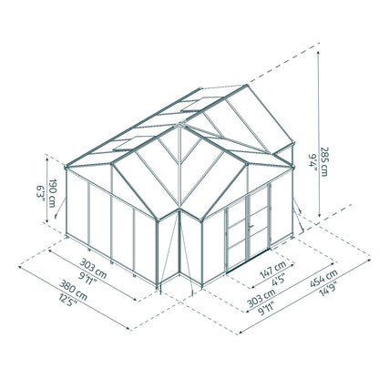 Palram - Canopia | 12x15 Ft Triomphe Chalet Greenhouse - HG5500