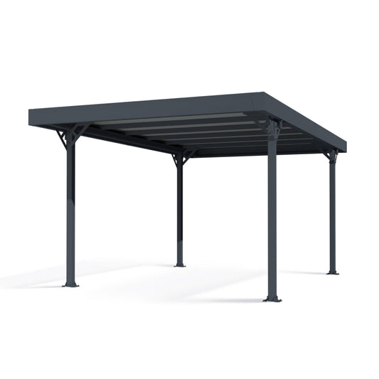 Palram - Canopia | Palma 5000 Carport/Patio Cover - Gray/Gray - 16X10x7 ft - HG9134