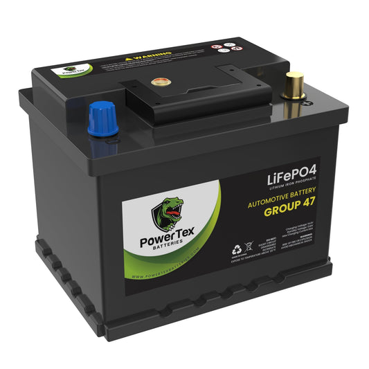 PowerTex 2011 Mini Cooper Car Battery BCI Group 47 H5 Lithium LiFePO4 Replacement Automotive Battery - PTLG47-457