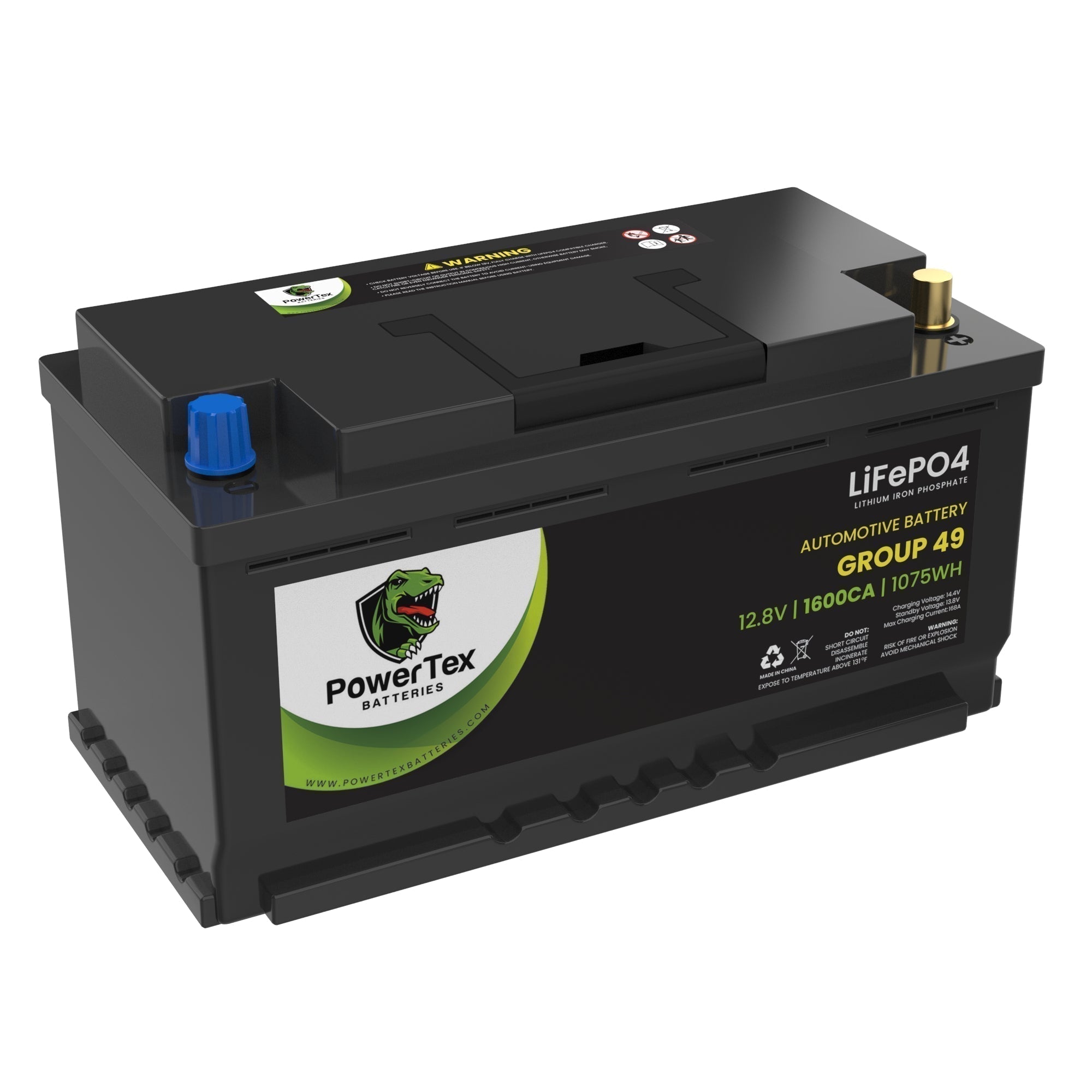 PowerTex 2012 Aston Martin V12 Vantage Car Batteries BCI Group 49 / H8 Lithium LiFePO4 Automotive Battery - PTLG49-29