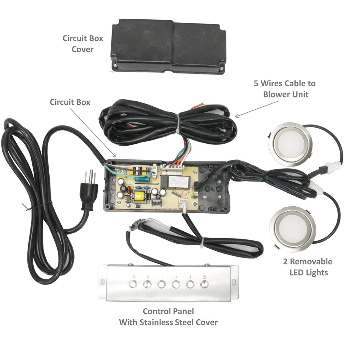Awoco RH-SP08-BLW Powerful 8" Inline Blower Unit for Split Range Hoods, 4 Speeds, 8” Round Top Vent, 1000CFM - RH-SP08-BLW