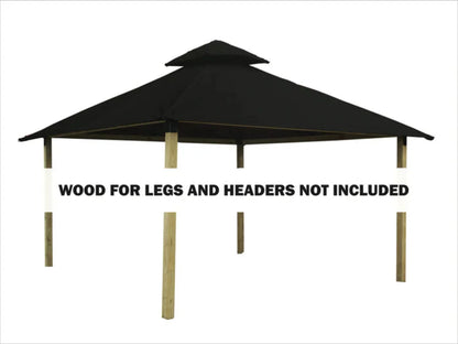 GREE Riverstone Industries ACACIA AGK14-SD 14 sq. ft. Gazebo Roof Framing And Mounting Kit with Sundura Canopy - AGK14-SD RED