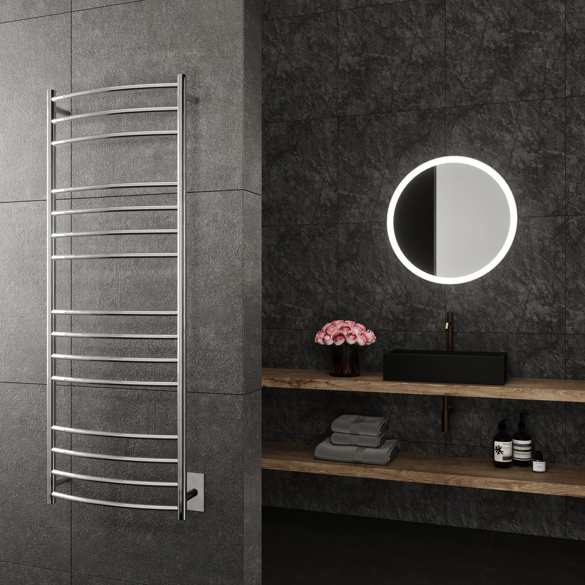 Paris Mirror Selene Wall Mounted Electric Towel Warmer in Chrome - SELECHR15