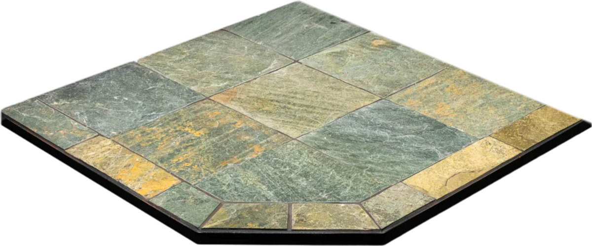 ComfortBilt Corner Hearth Pad 40" x 40" Non Combustible Mill Black/Silver Slate New (Fits all ComfortBilt models) - MILLBLACK-CORNER
