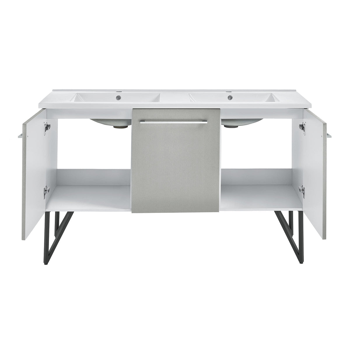 Swiss Madison Annecy 60" Bathroom Vanity in Brushed Grey - SM-BV236 - Backyard Provider