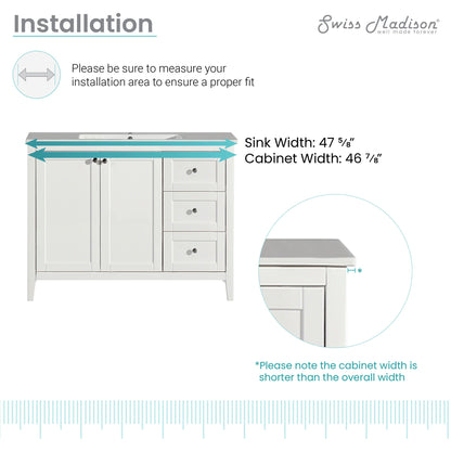 SM-BV414 Cannes 48" Bathroom Vanity in White - SM-BV414 - Backyard Provider