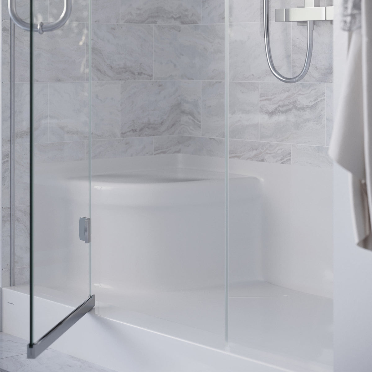 Swiss Madison Aquatique 60" x 32" Right Drain, Shower Base - SM-SB538W - Backyard Provider