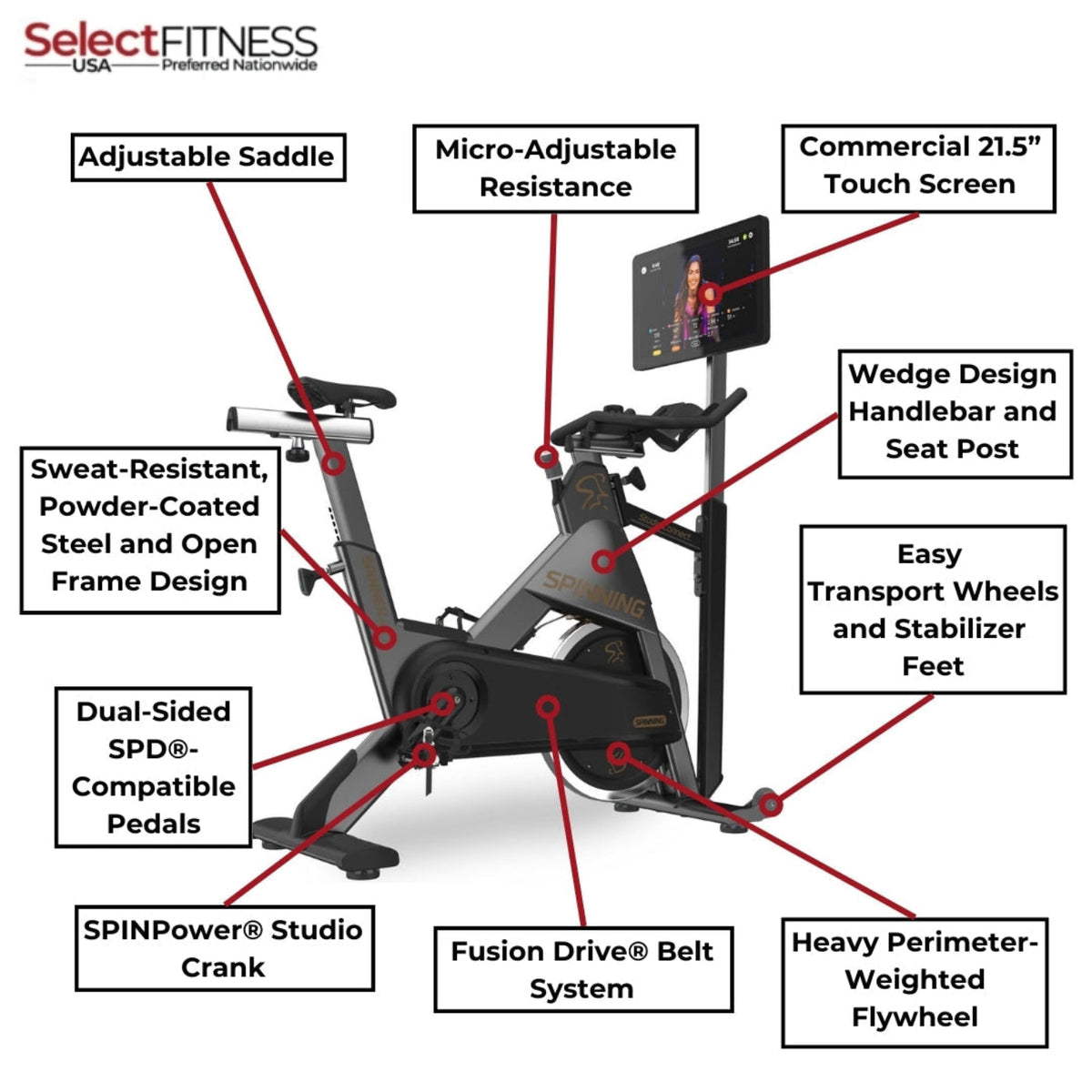 Spinning Spin Bikes Spinning NXT™ Bike with Studio Connect Console - Spinner Line - 10-028-TPKIT