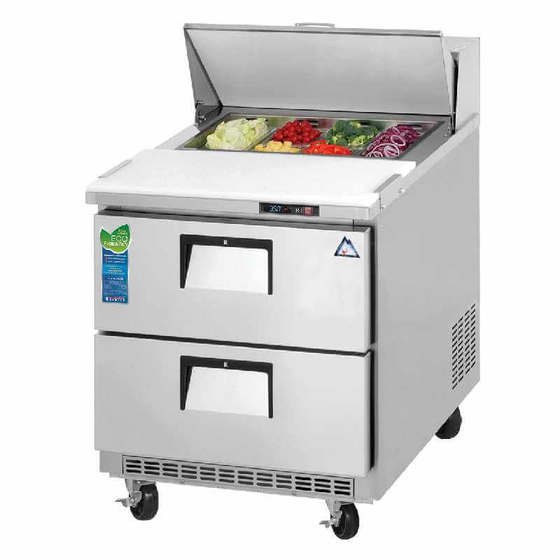 Everest - EPBNR1-D2, Commercial 27" 4 Pan Salad Sandwich Food Prep Table Refrigerator