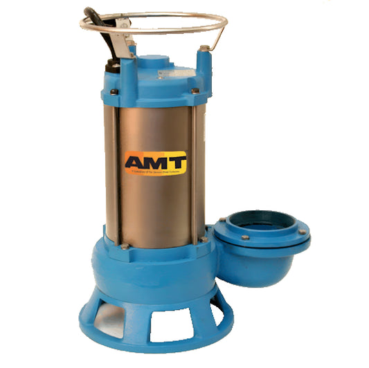 AMT 4" NPT Submersible Shredder Sewage Pump, 280 GPM, 5HP 3 Phase 400 VAC 50 Hz Motor, S/C Seal, Cast Iron /SS - 576E-95B