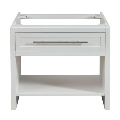 Silkroad Exclusive 36" Single Sink White Bathroom Vanity Base With Drawer and Shelf Storage