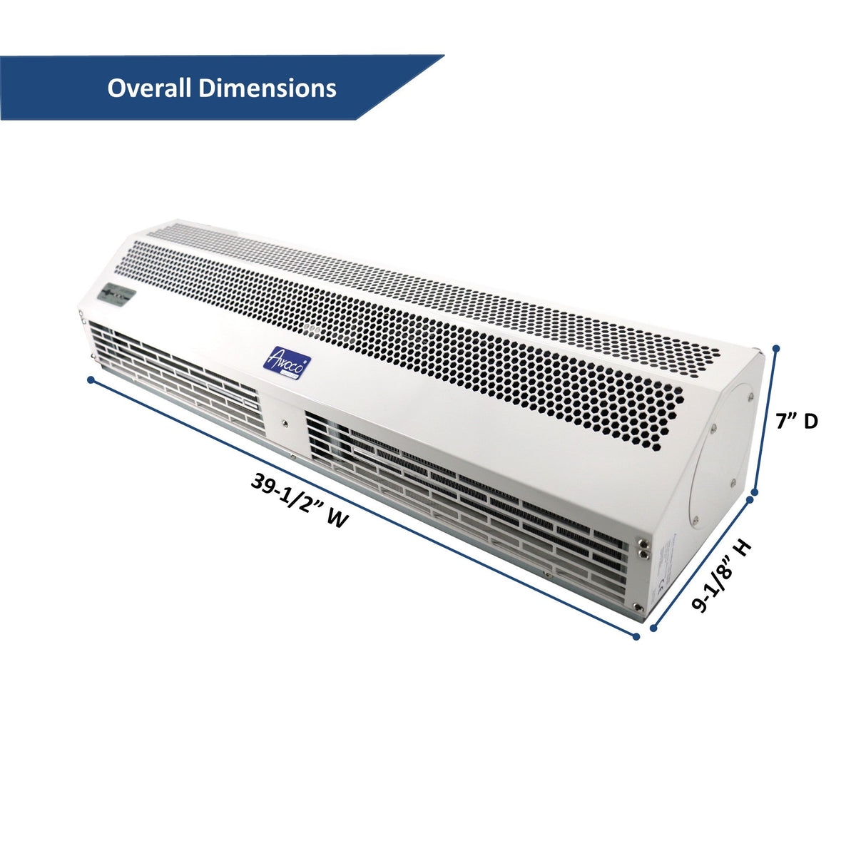 Awoco 230V Heated 2 Speeds Commercial Indoor Air Curtain, with an Easy-Install Magnetic Door Switch - RM1206H