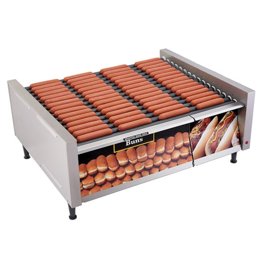 Star 8A-75SCBD-230V Grill-Max® 75 Dogs 230V Roller Grills Analogue Controls Duratec with Bun Door - 8A-75SCBD-230V
