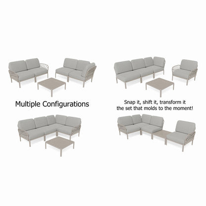 Strata Furniture Dahlia Patio Corner Loveseat and Table  - ODAXLETGG