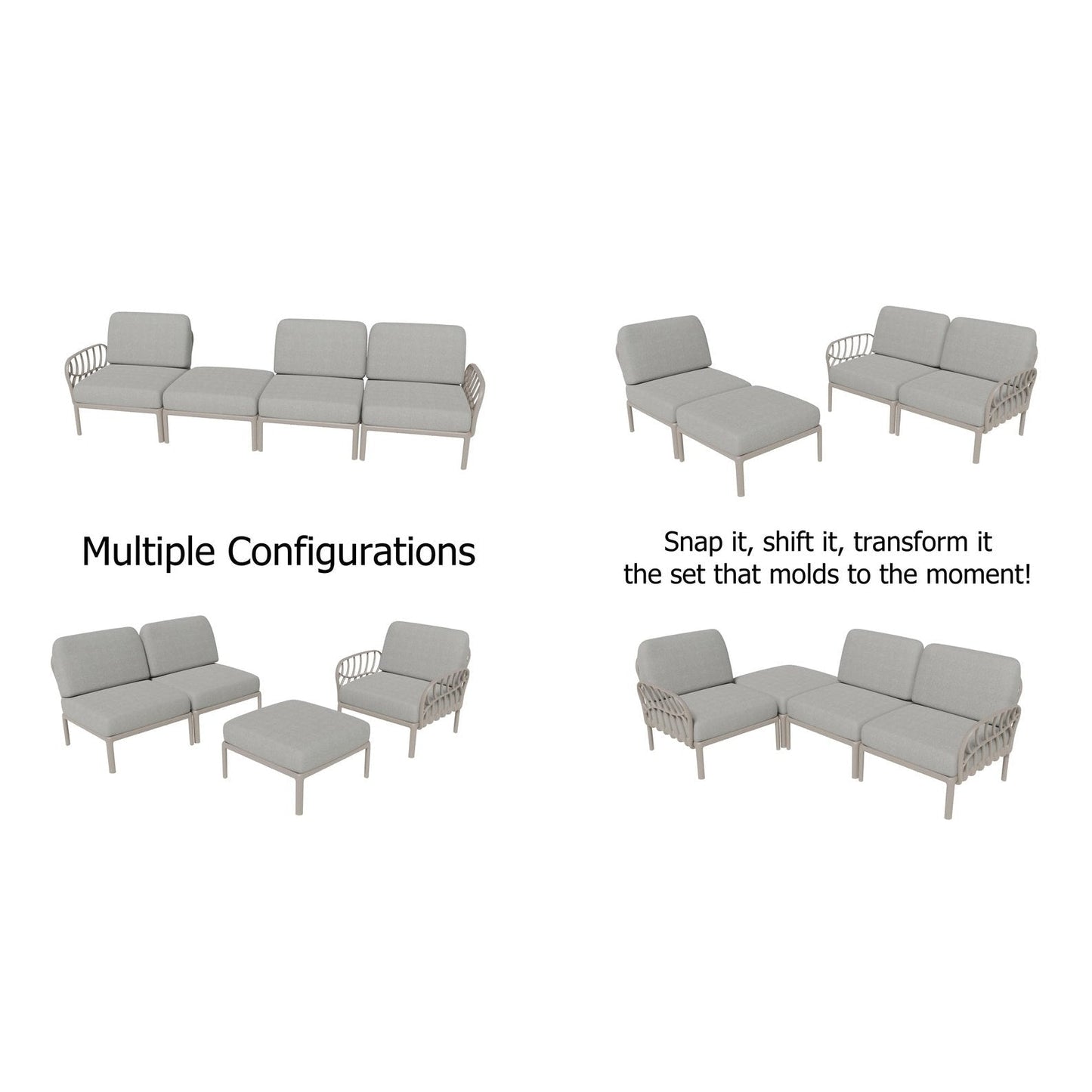 Strata Furniture Dahlia Patio Sofa Ottoman Set -  ODASOGG