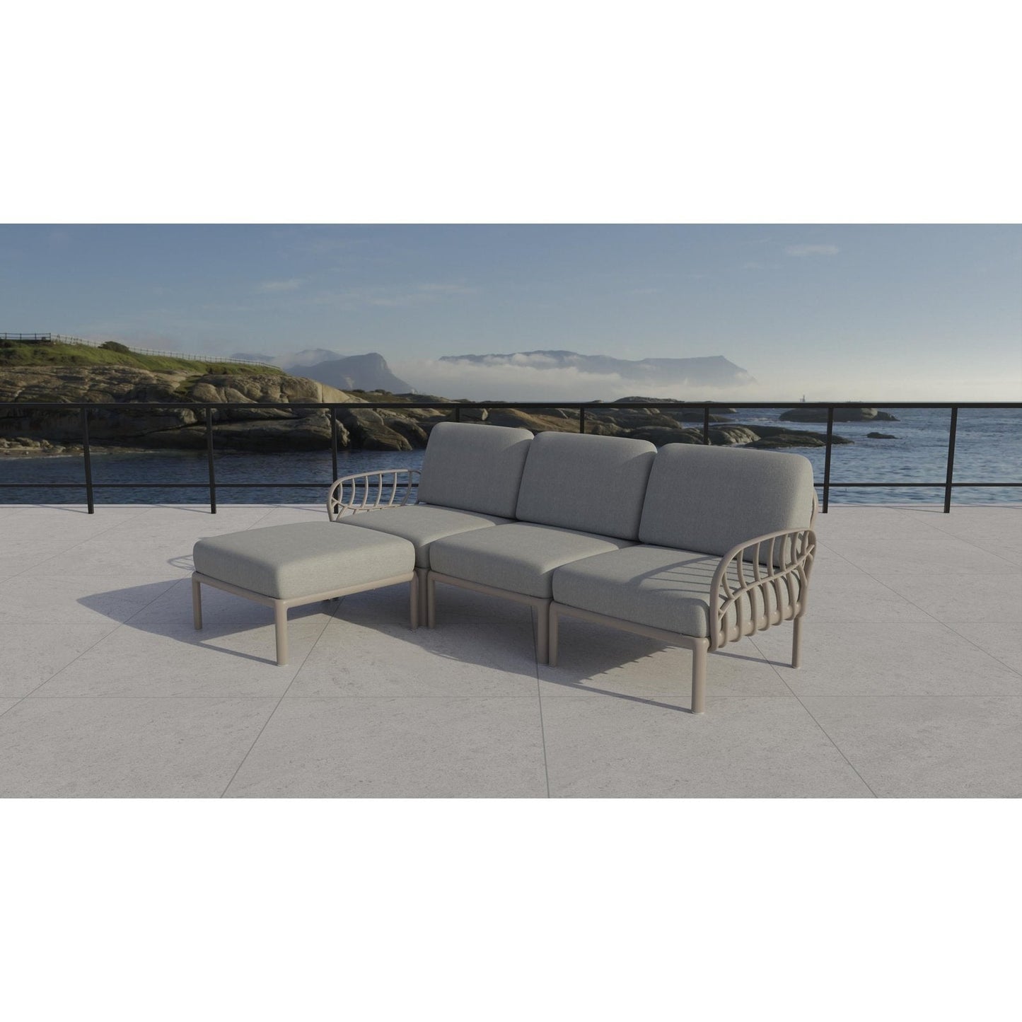 Strata Furniture Dahlia Patio Sofa Ottoman Set -  ODASOGG