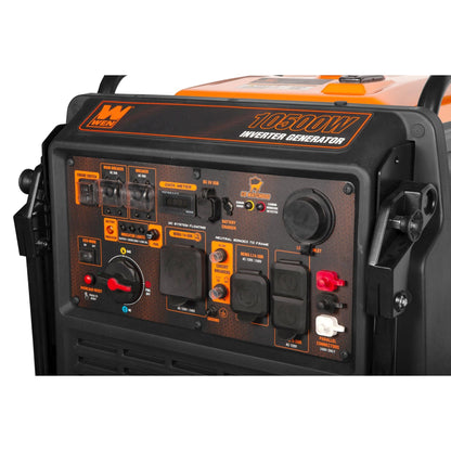 WEN TF1050iX 10,500-Watt 120V/240V Tri-Fuel Inverter Generator with Quiet 457cc Engine, Electric Start, Wheel Kit, and CO Watchdog, Gas, Propane, and Natural Gas Powered - TF1050iX