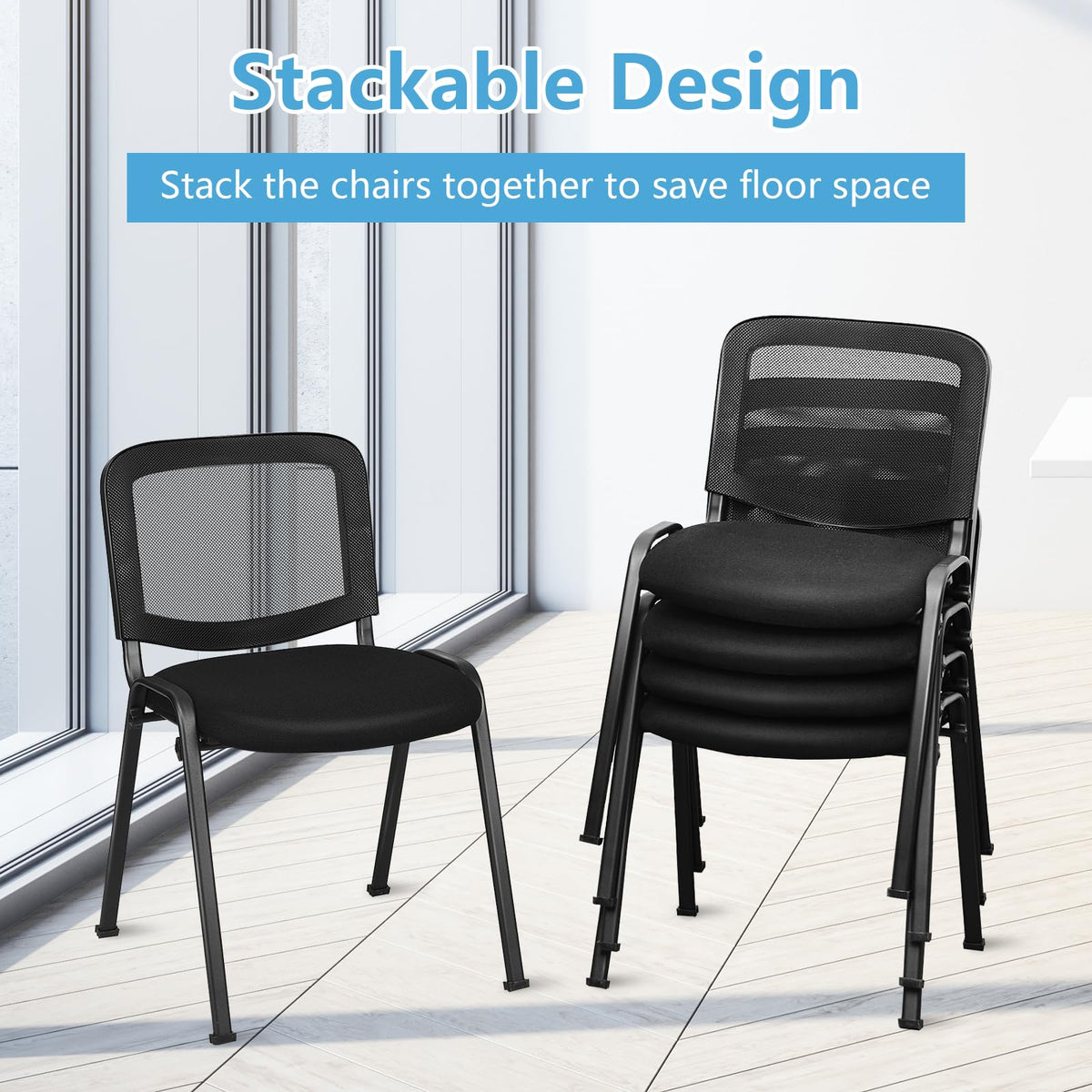 Tangkula Set of 5/10/15 Conference Chairs with Upholstered Seat - HW61922