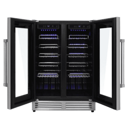 Thor Kitchen Professional Appliance Package - 48 in. Gas Range, Range Hood, Refrigerator with Water and Ice Dispenser, Dishwasher, Microwave Drawer, Wine Cooler, AP-HRG4808U-14