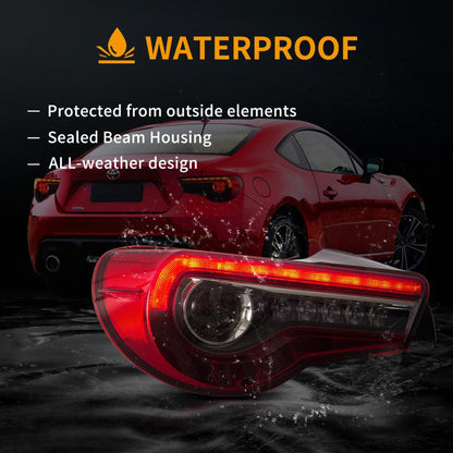 Auxbeam LED Tail Lights Assembly With Sequential Turn Signal For 2012-2021 FR-S/BRZ/GT86 1th Gen (ZN6/ZC6) - ZC000173