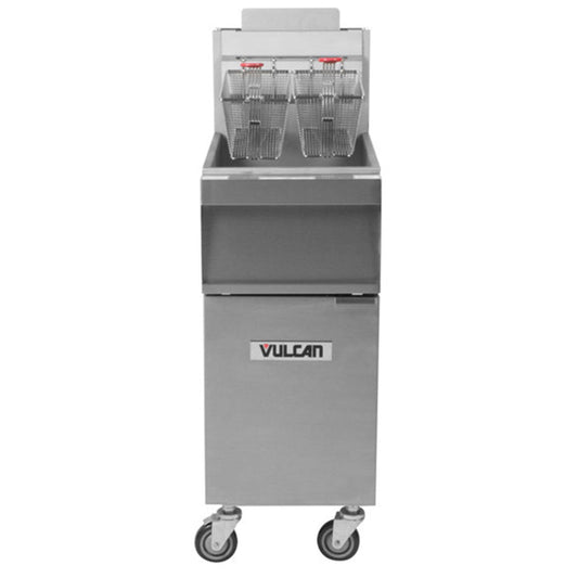 Vulcan 1GR35M-2 35-40 lb Liquid Propane Gas Floor Fryer - 90.000 BTU - 1GR35M-2