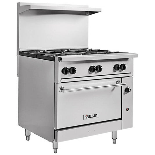 Vulcan 36C-6BN Endurance 6 Burner 36" Natural Gas Range with Convection Oven Base - 215,000 BTU - 36C-6BN