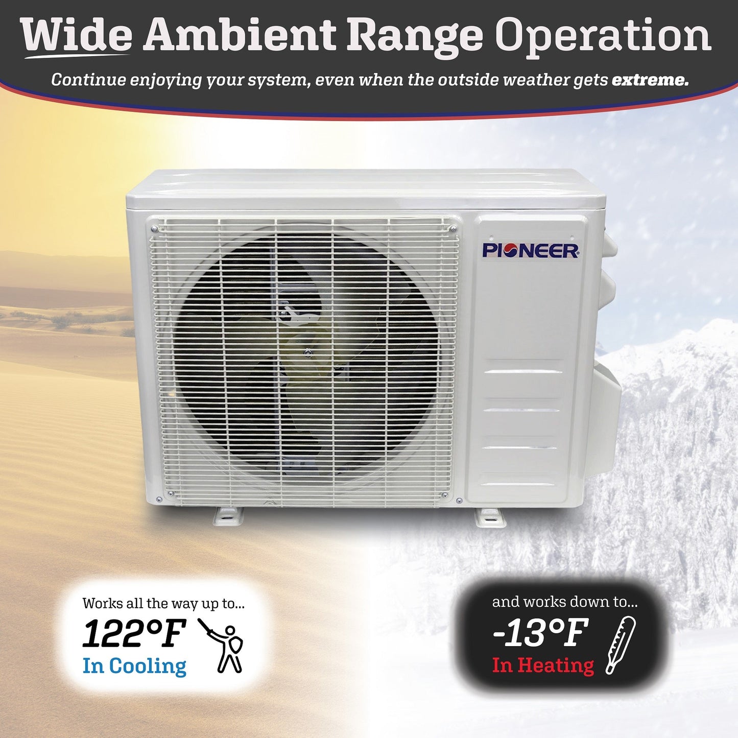 Pioneer Diamante Pro Series 36,000 BTU 19 SEER2 Ductless Mini-Split Air Conditioner Inverter+ Heat Pump Full Set 230V  with 16 Ft. Kit - WYT036GLFI19RL