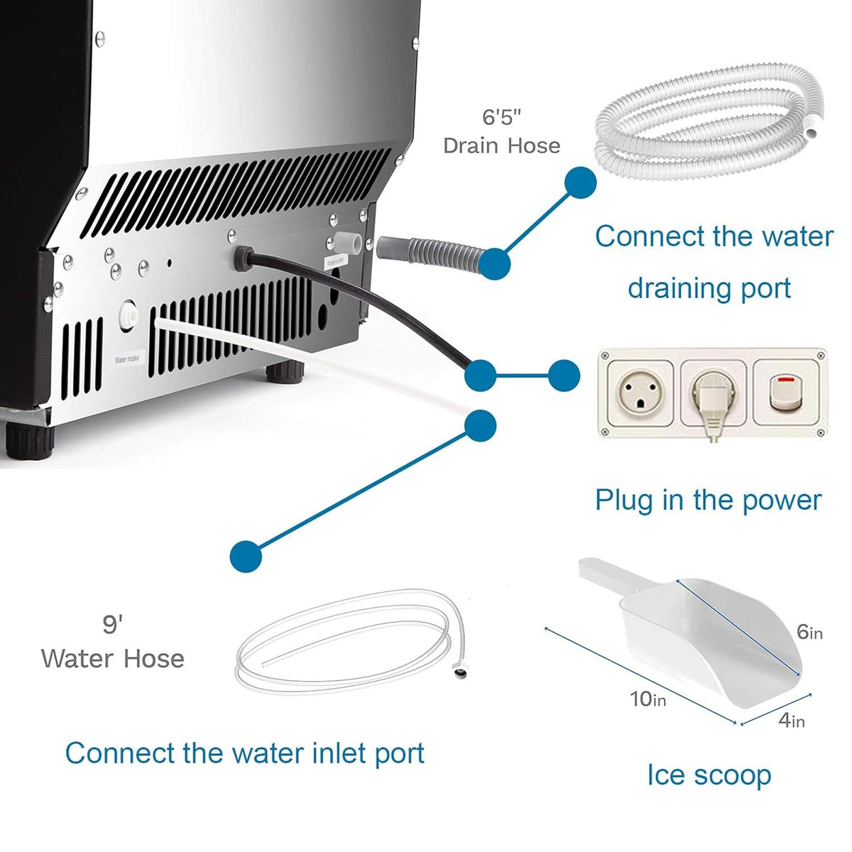 Antarctic Star Commercial Ice Makers Machine Stainless Steel Makers - Z5845AS