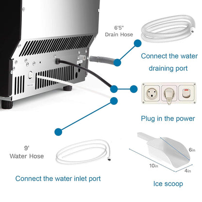 Antarctic Star Commercial Ice Makers Machine Stainless Steel Makers - Z5845AS