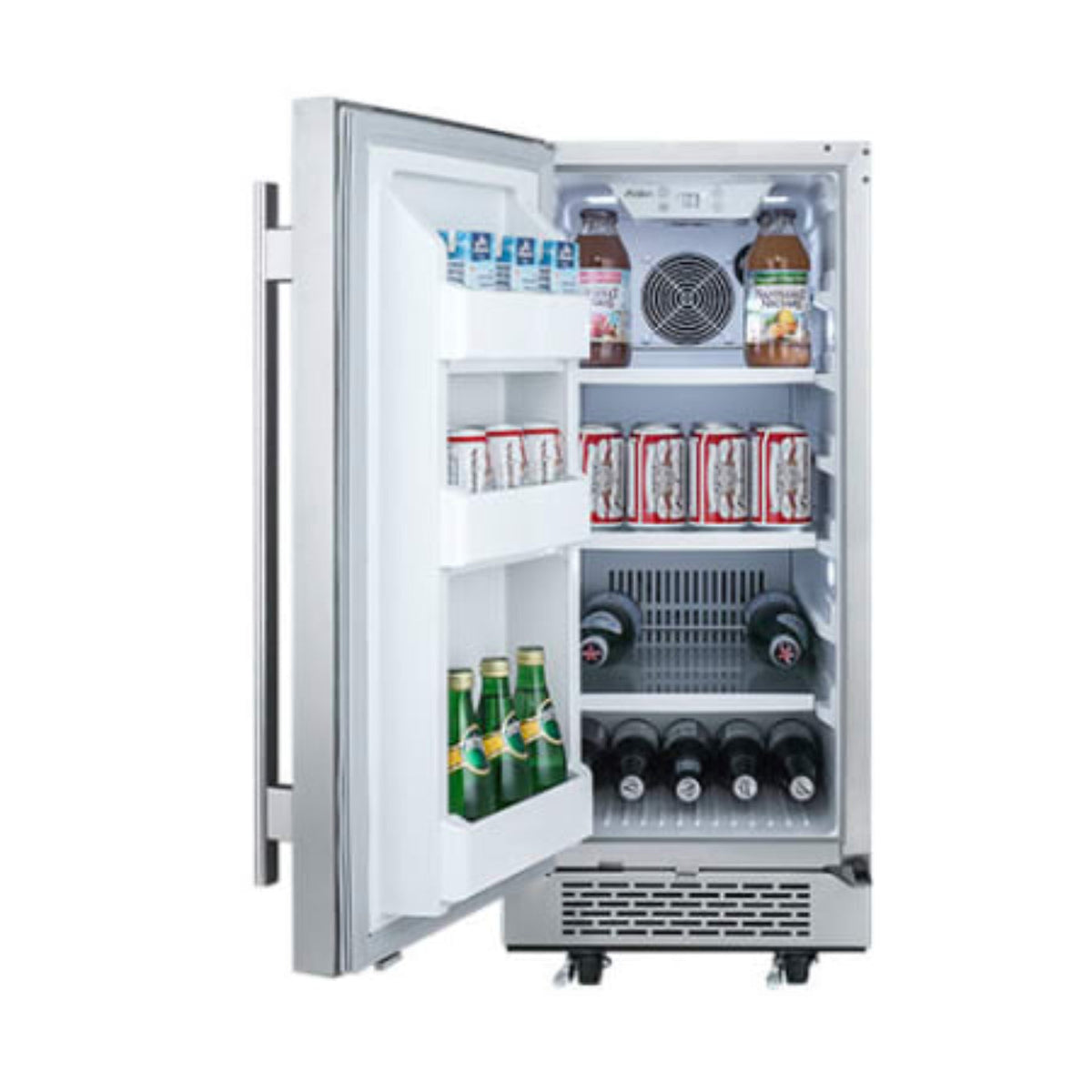 Avallon 15 Inch Wide 3.3 Cu.Ft. Energy Efficient Outdoor Approved Beverage Center with LED Lighting - AFR151SSODLH