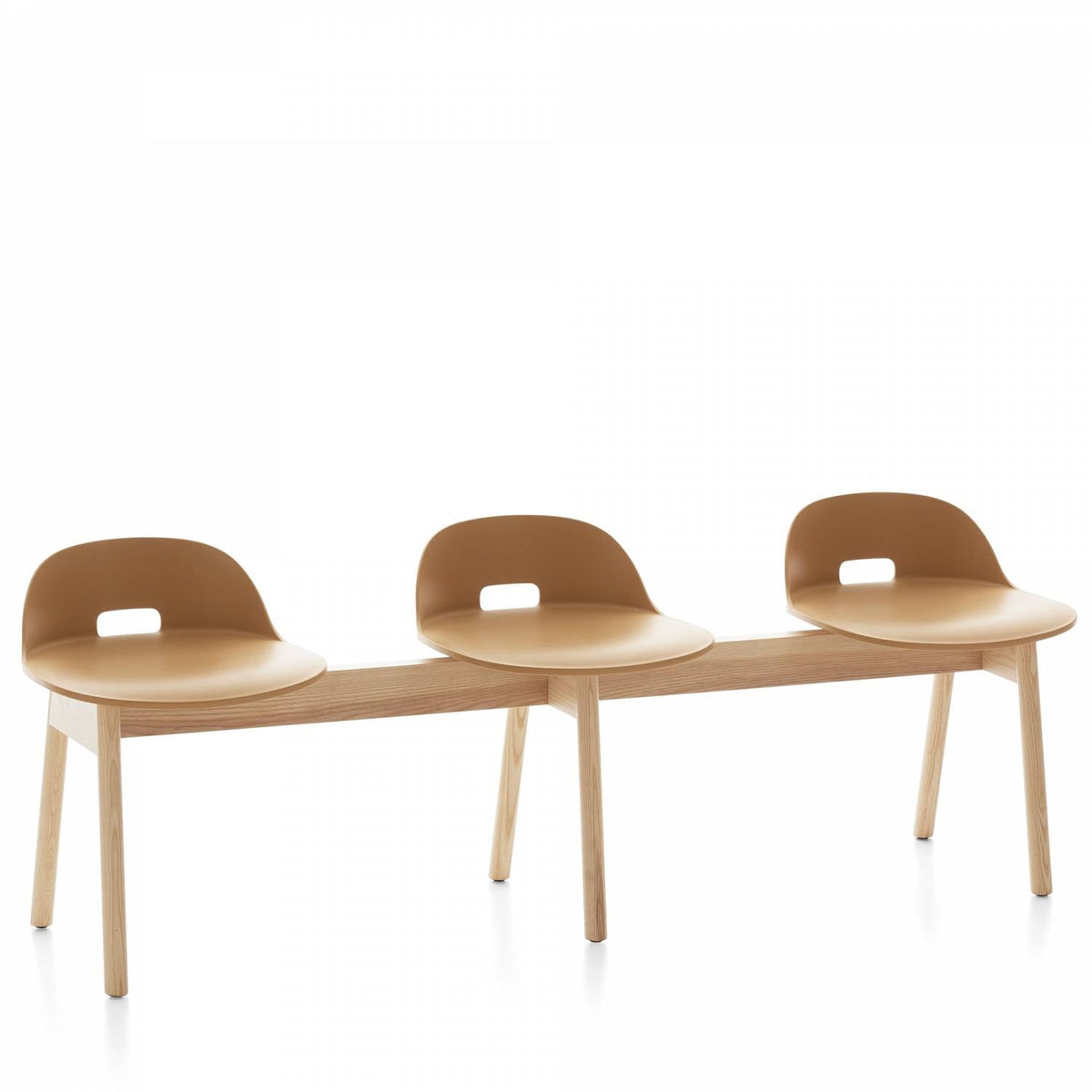 Emeco Alfi 3-Seat Low Back Bench - ALFIALDARKBROWN