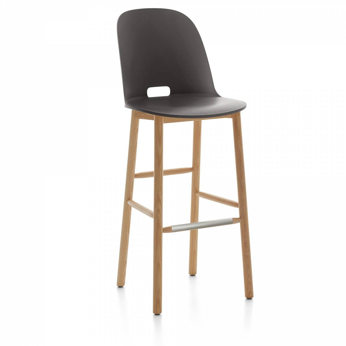 Emeco Alfi High Back Barstool - ALFI30AHDARKBROWN