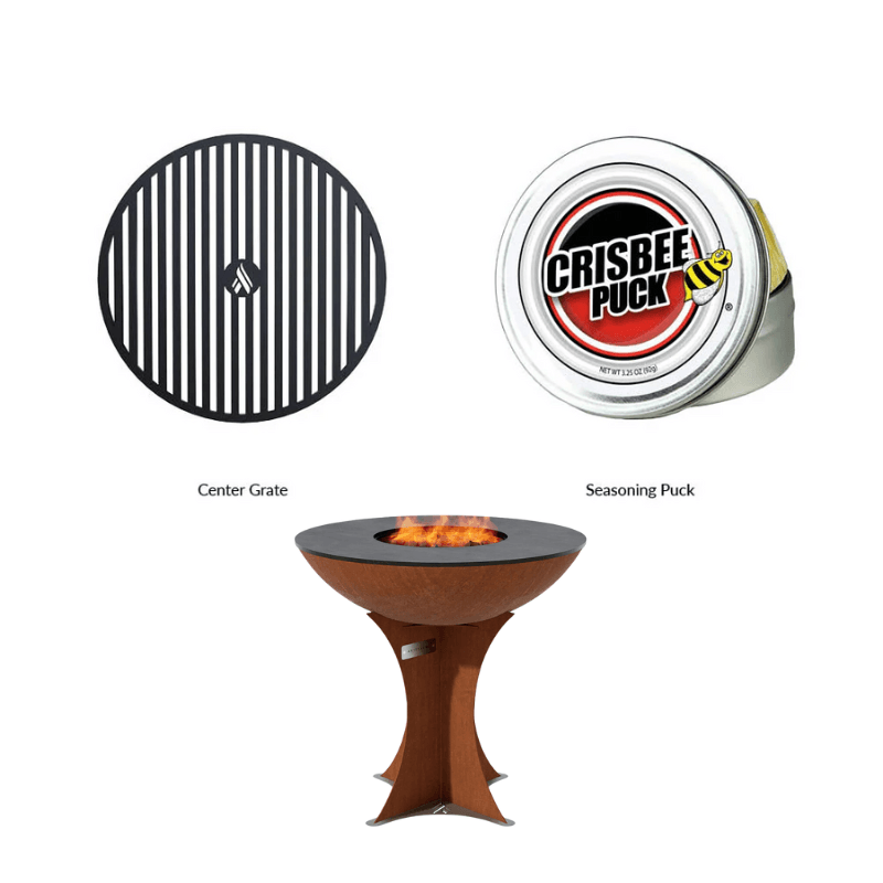 Arteflame XL 30" Corten Steel Grill Euro Base - Fire Pit Combo ArteFlame