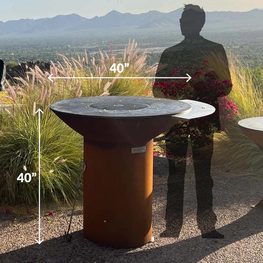 Arteflame XXL 40" Corten Steel Grill - Classic Storage Base ArteFlame