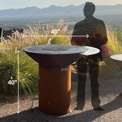 Arteflame XXL 40" Corten Steel Grill - Classic Storage Base ArteFlame