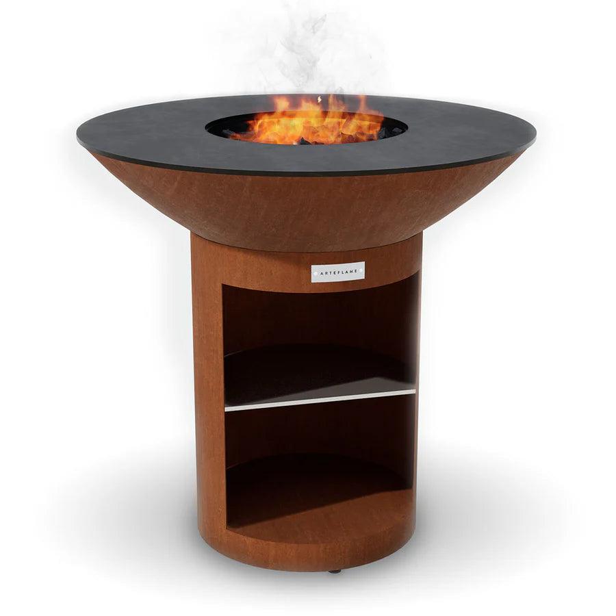 Arteflame XXL 40" Corten Steel Grill - Classic Storage Base ArteFlame