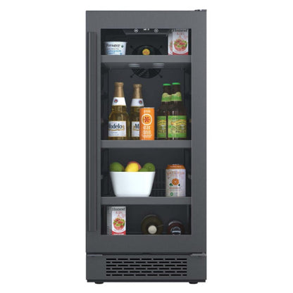 Avallon 15 Inch Wide 86 Can Beverage Center with LED Lighting - ABR151BLSS - ABR151BLSS