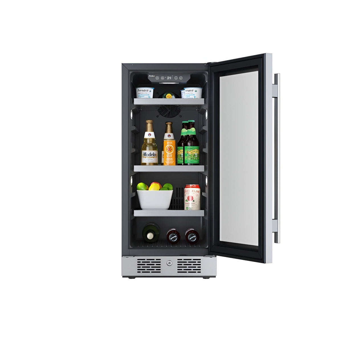 Avallon 15 Inch Wide 86 Can Beverage Center with LED Lighting - ABR152SGRH