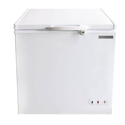 Maxx Cold Compact Chest Freezer with Solid Top, 30.4"W, 5.2 cu. ft. Storage Capacity, Locking Lid, Garage Ready, in White - MXSH5.2SHC